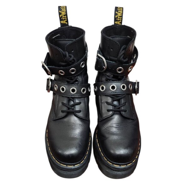 Dr Martens AUDRICK Hardware Leather Platform Boots Women's SOFT COMFORTABLE  10L - Picture 3 of 15